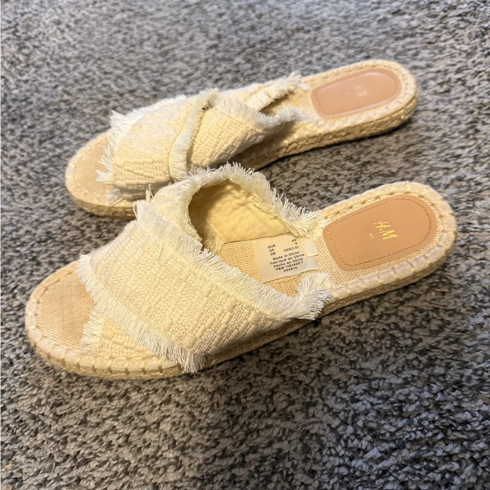 H&M Cream Espadrille Shoes with‎ Fringe Detail